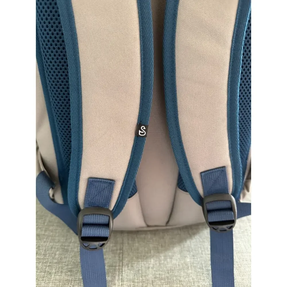Swannies Golf Radcliff Backpack Gray Alloy and Blue with Company Logo
